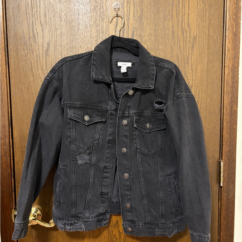 Forever 21 Charcoal Denim Jacket